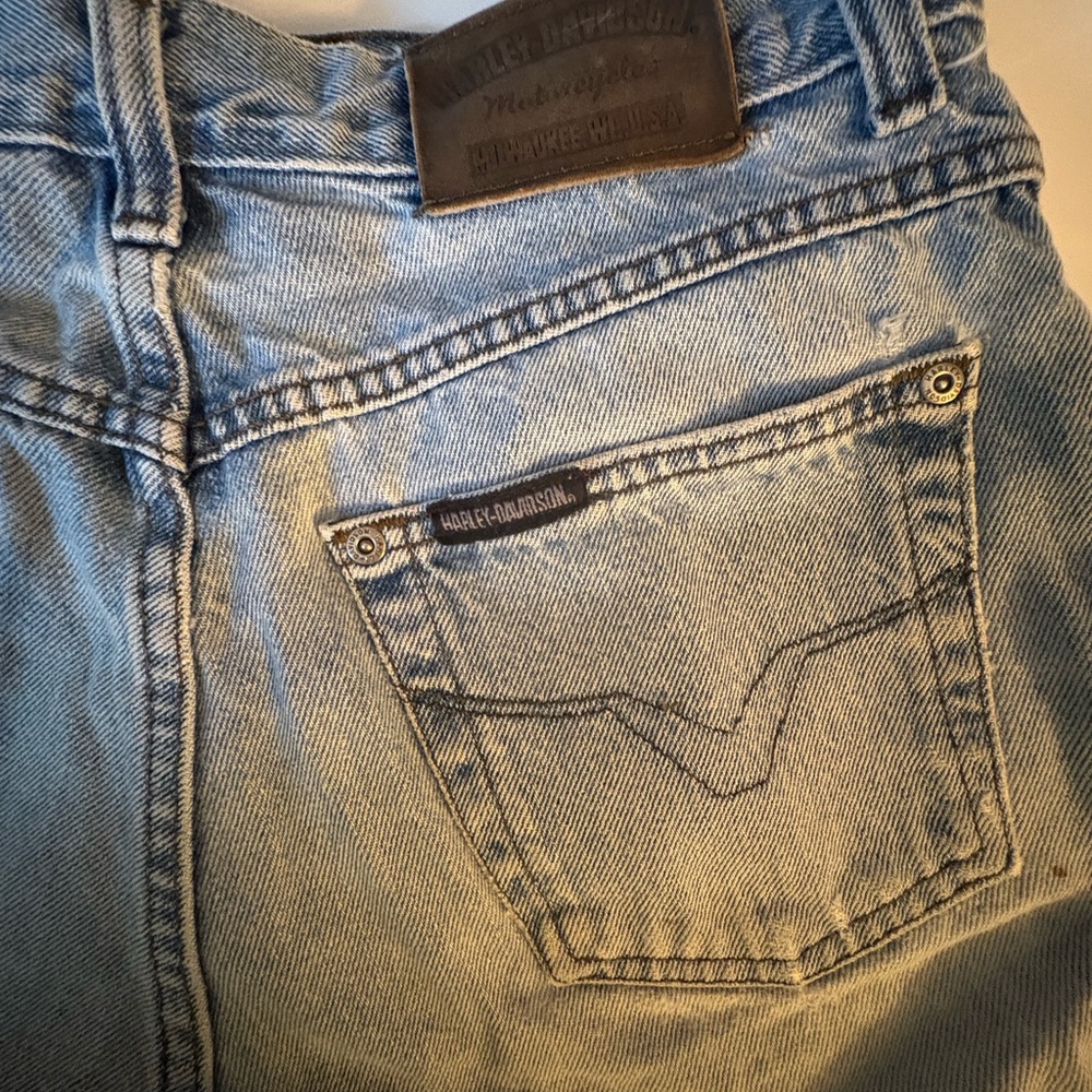 Vintage Harley-Davidson Blue Denim Women Shorts - Picture 6 of 7